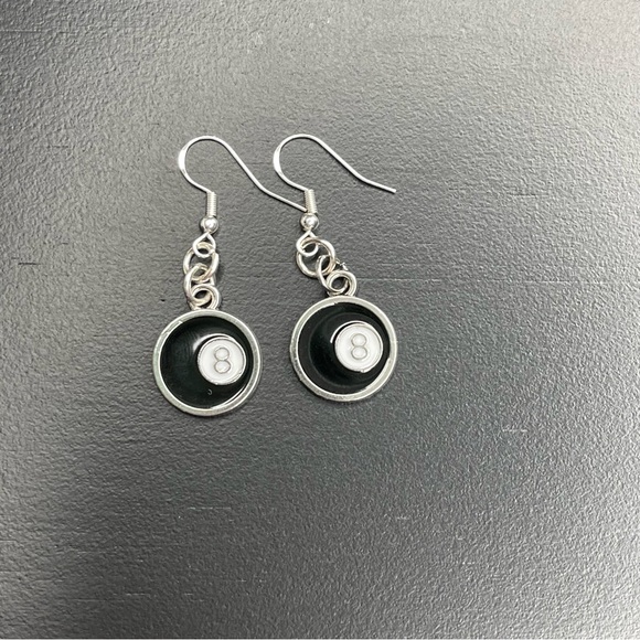 Set of 4 - Black White and Pink Acrylic and Enamel Earrings - Picture 3 of 5